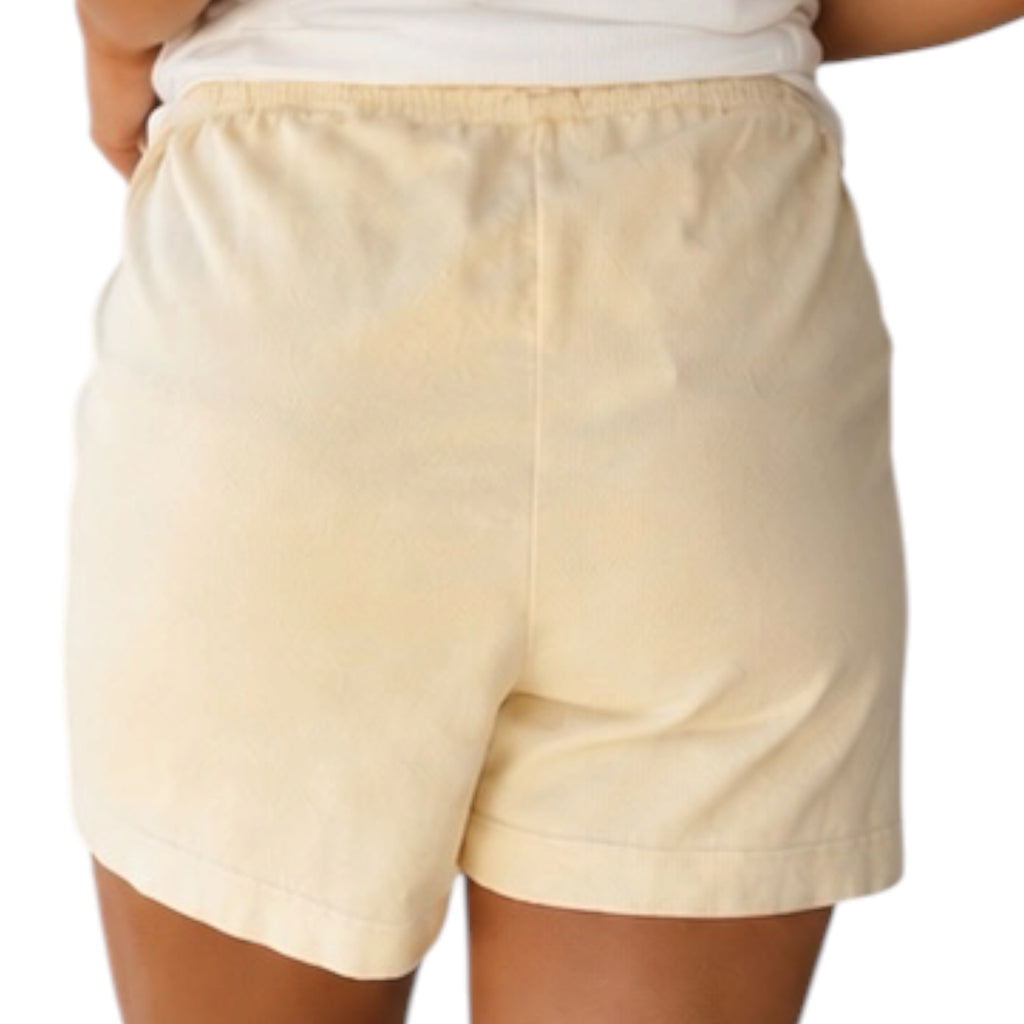 Cream Raw Edge Detail Shorts