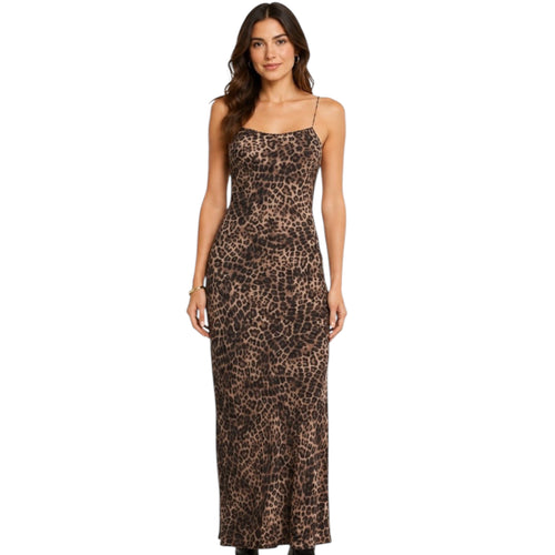 Z Supply Cielo Leopard Midi Dress Desert Tan