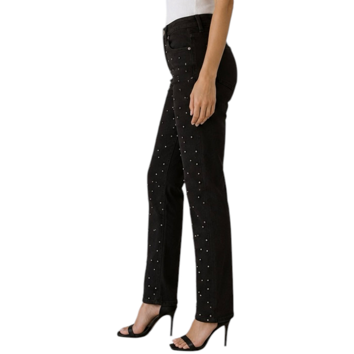 MICA MDP-T3653 High Rise Black Straight W/Embellished Jean