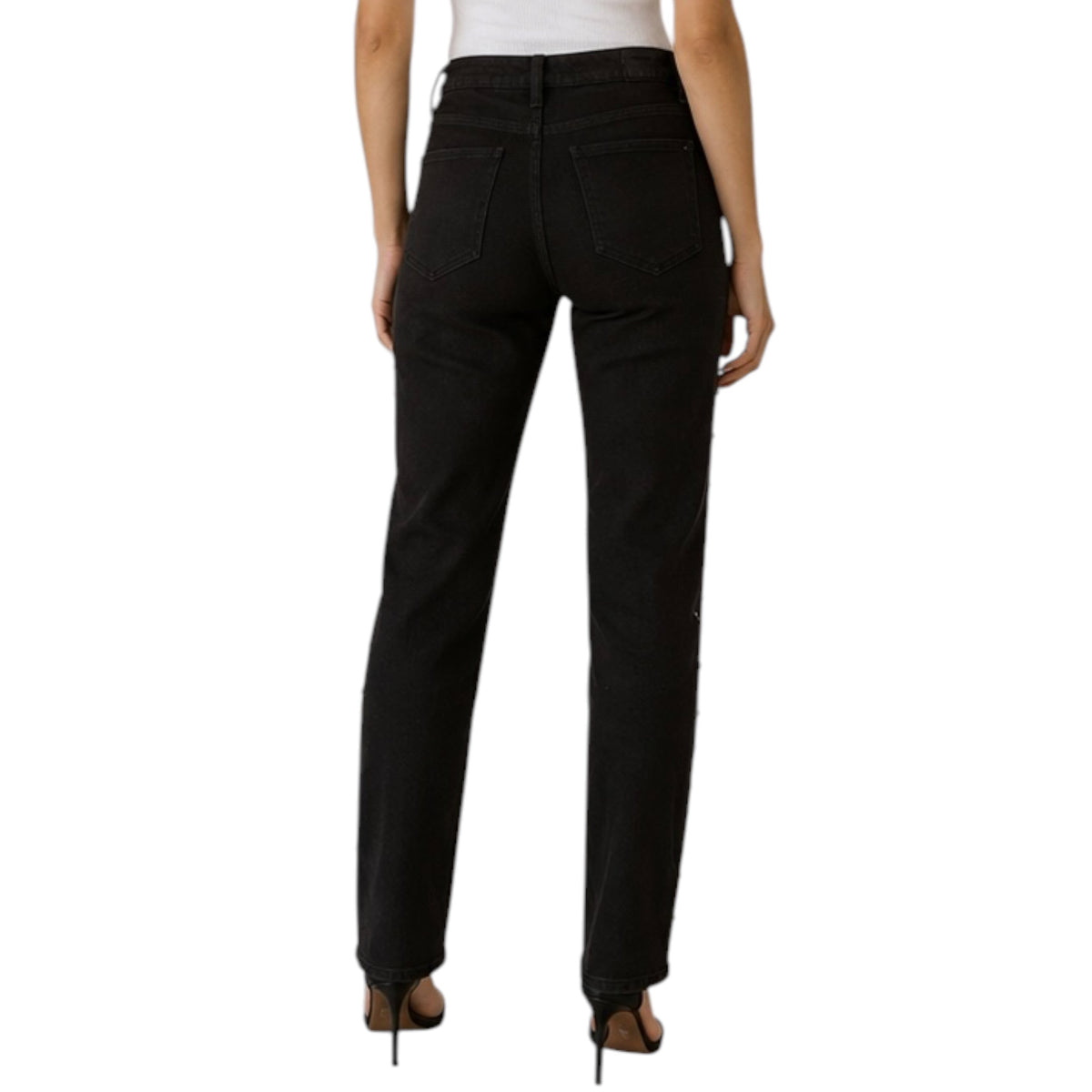 MICA MDP-T3653 High Rise Black Straight W/Embellished Jean