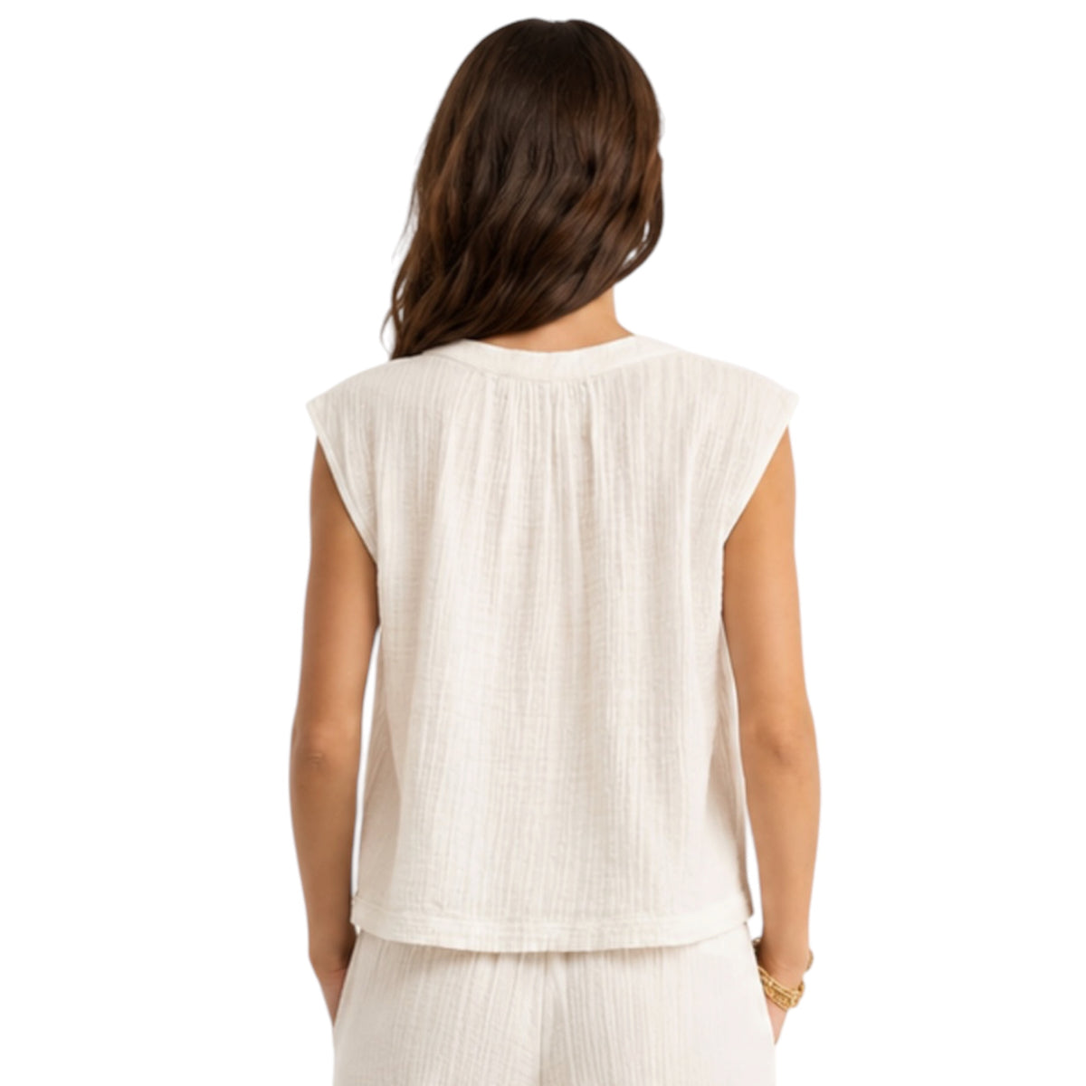Z Supply Cliffside V-Neck Airy Top White