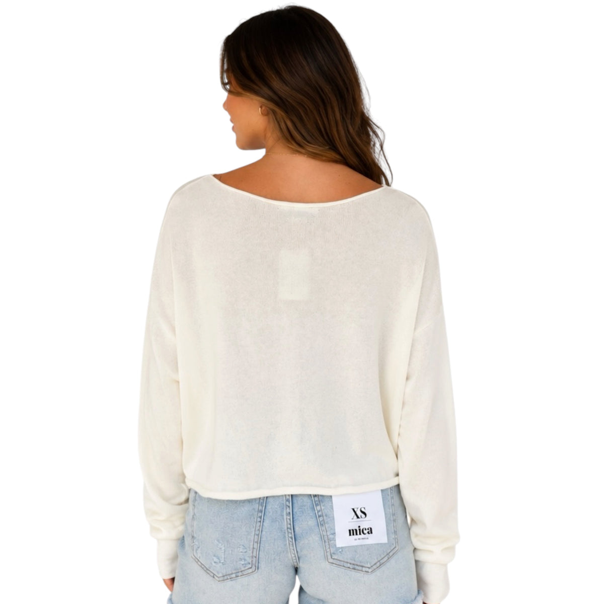 Whip Cream Wide Neck Drop Shoulder Sweater