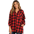 RISEN Red Buffalo Plaid Oversized Shirt RDJ1163