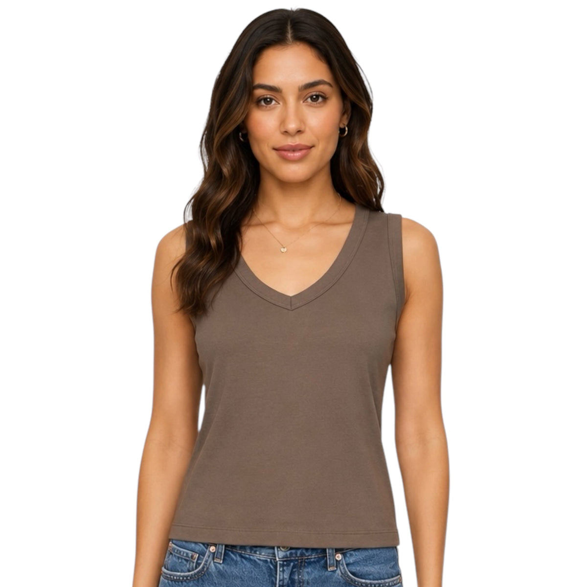 Z Supply Ellie V-Neck Tank Pebble Coast