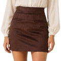 Chocolate Brown Suede Mini Skirt