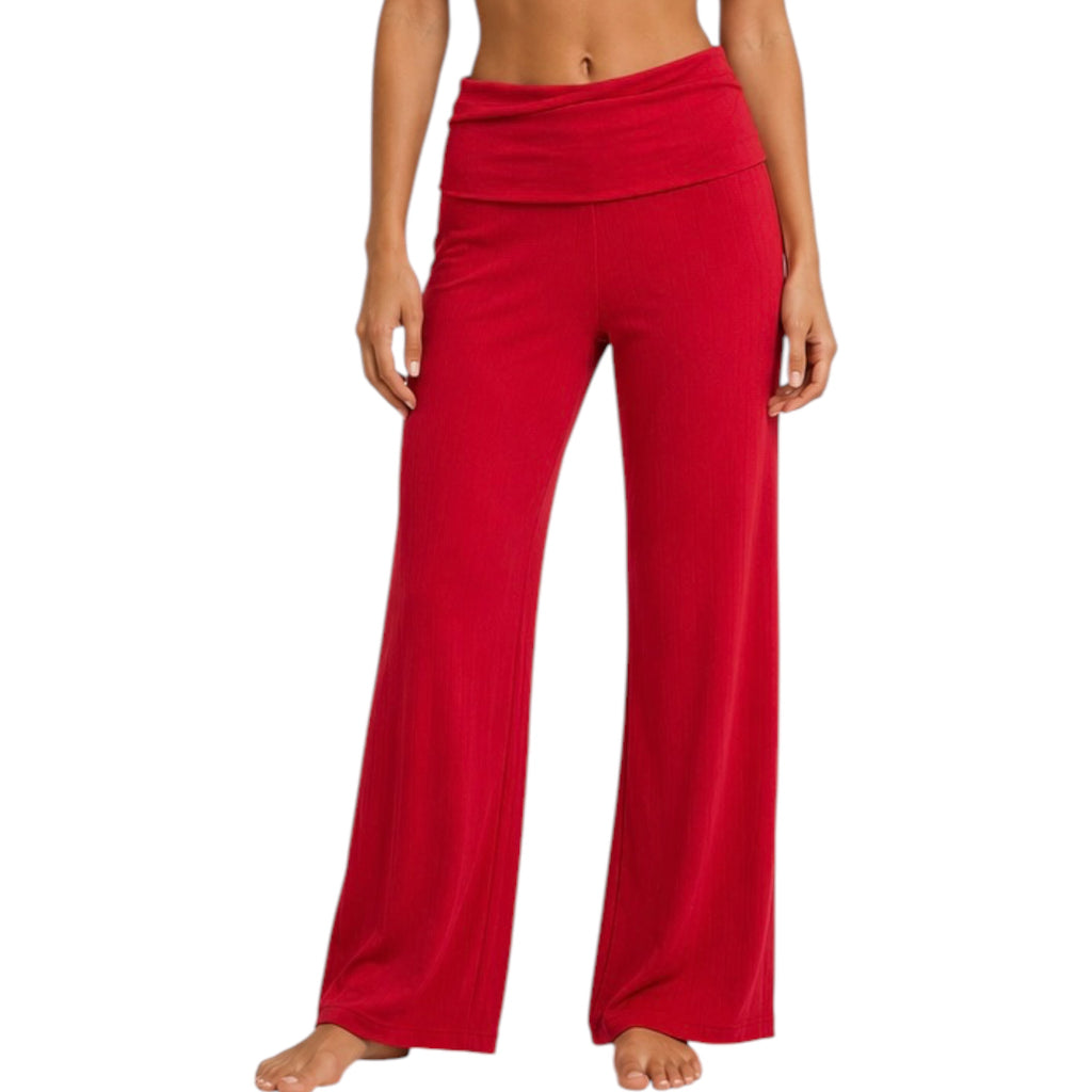 Z Supply Kiss Me Red Essential Fold Over Pant