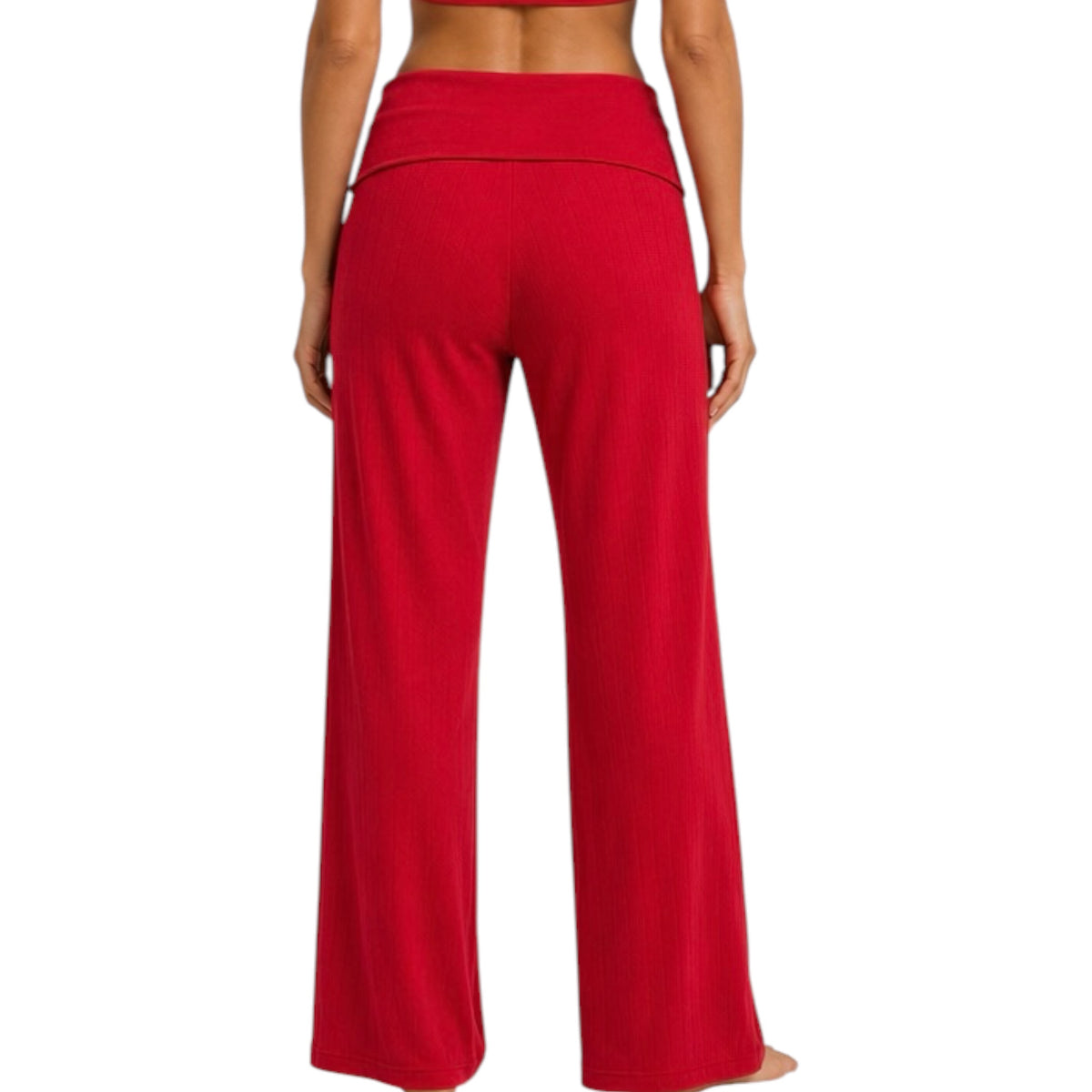 Z Supply Kiss Me Red Essential Fold Over Pant