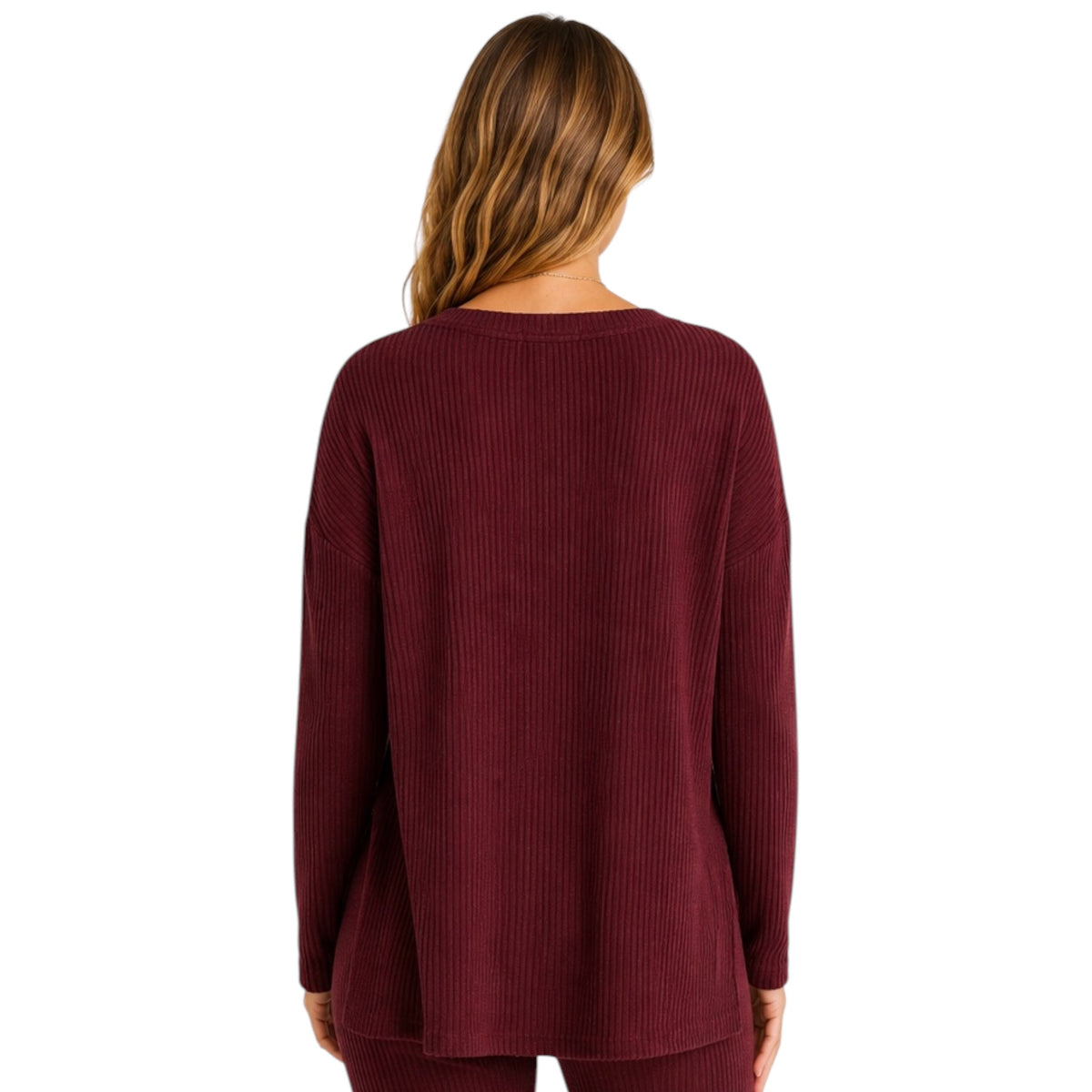 Z Supply Me-Time Rib LS Top Garnet