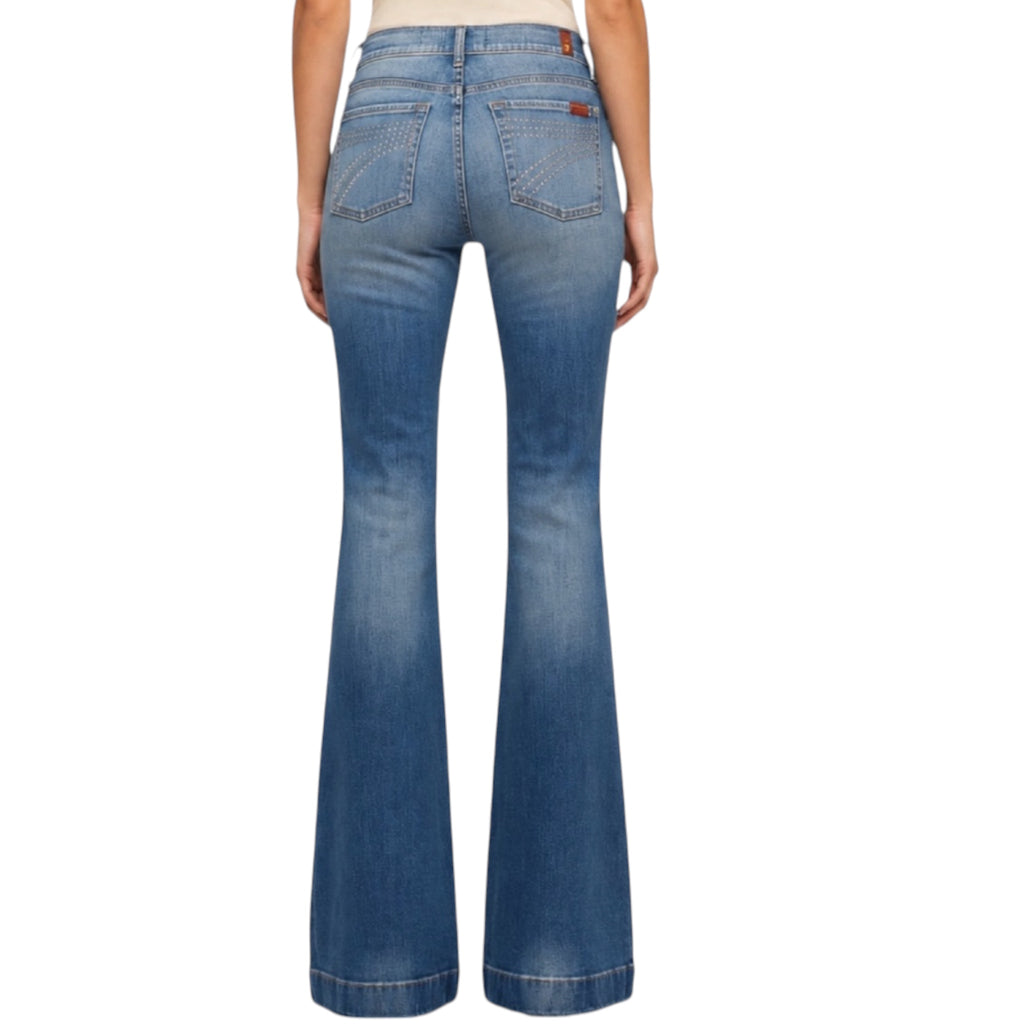 7 Of All Mankind Dojo Faded Echo Slim Illusion Star Studded Jeans