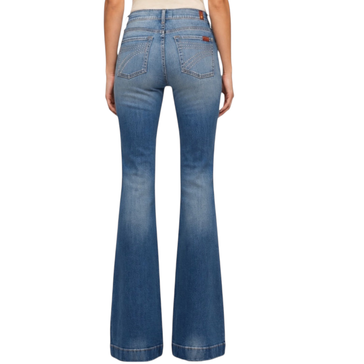 7 Of All Mankind Dojo Faded Echo Slim Illusion Star Studded Jeans