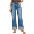 Flying Monkey High Rise Cuff Wide Leg Jeans F5890