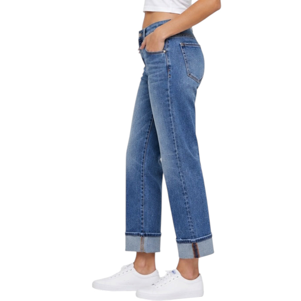 Hidden HD1724WS-MD Medium Ella Mid Rise Classic Straight Leg Jeans