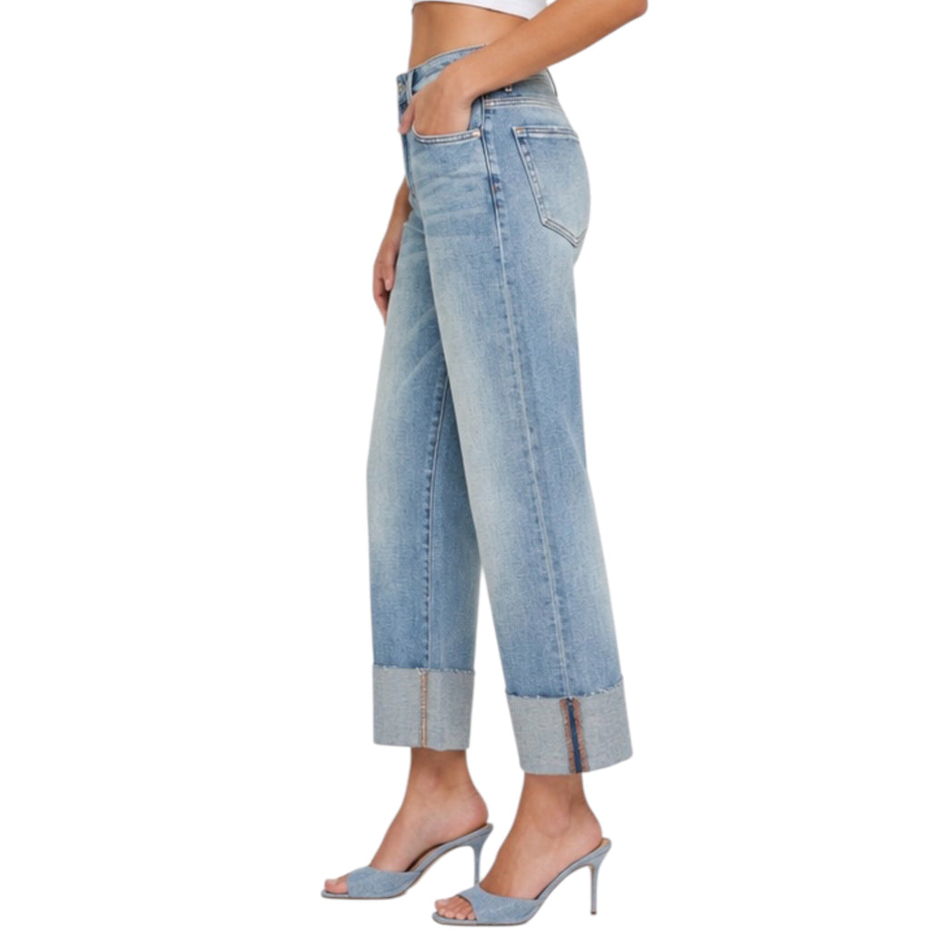 HIDDEN HD1725WSC-VT Vintage Ella High Rise Wide Straight with 4" Wide Cuff