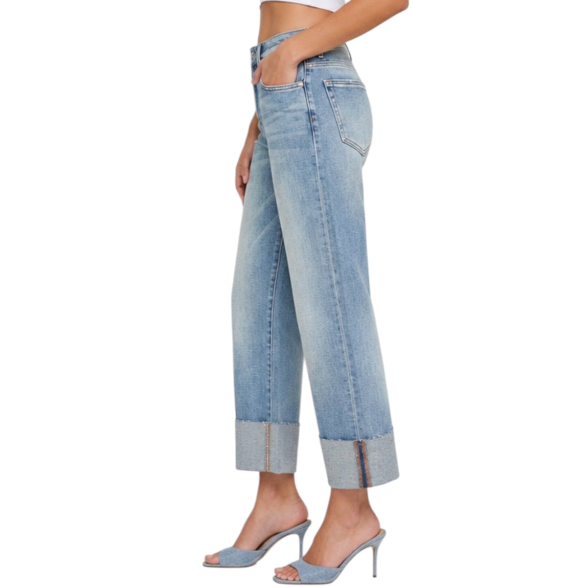 HIDDEN HD1725WSC-VT Vintage Ella High Rise Wide Straight with 4" Wide Cuff