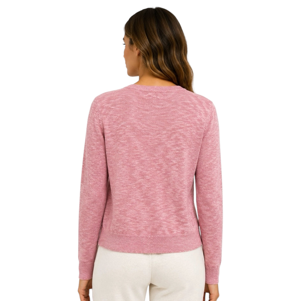 Rose Cotton Slub Button Up Cardigan