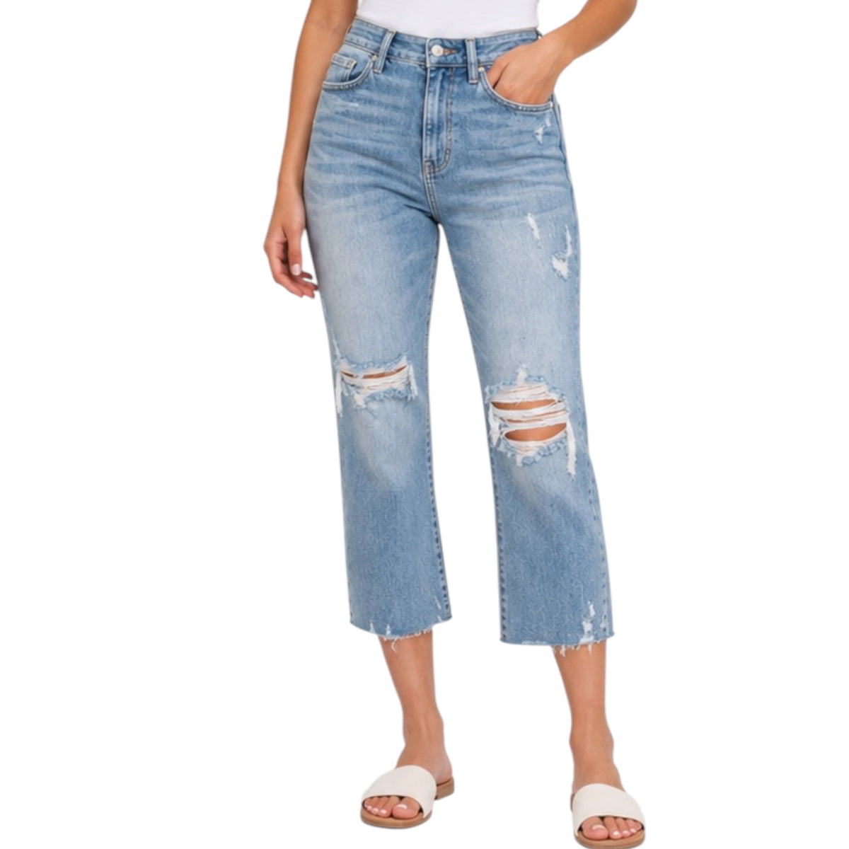 Judy Blue JB82256REG High Waist Cropped Wide Leg