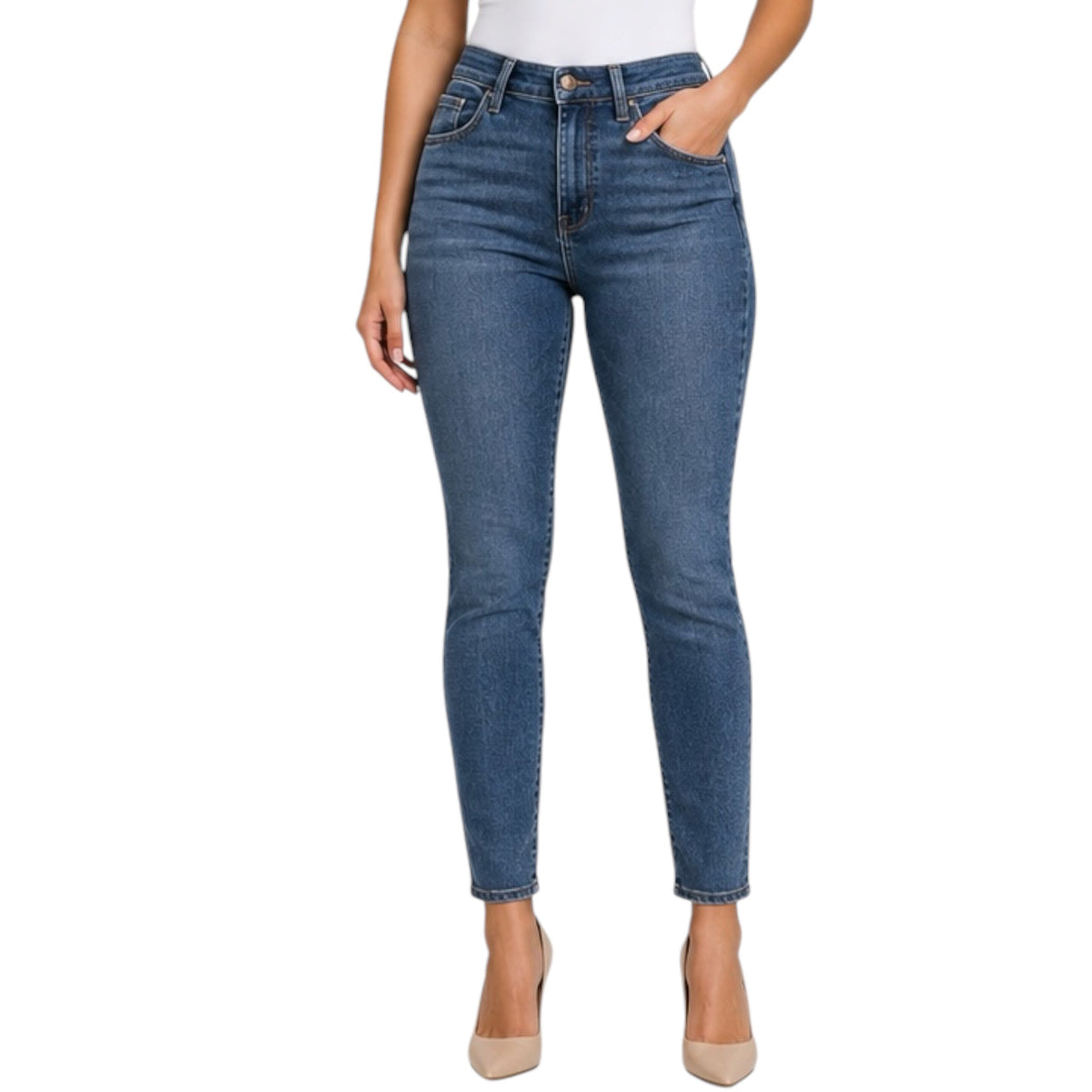 Judy Blue JB88259 Hi-Waisted Embroidered Pocket Relaxed Fit