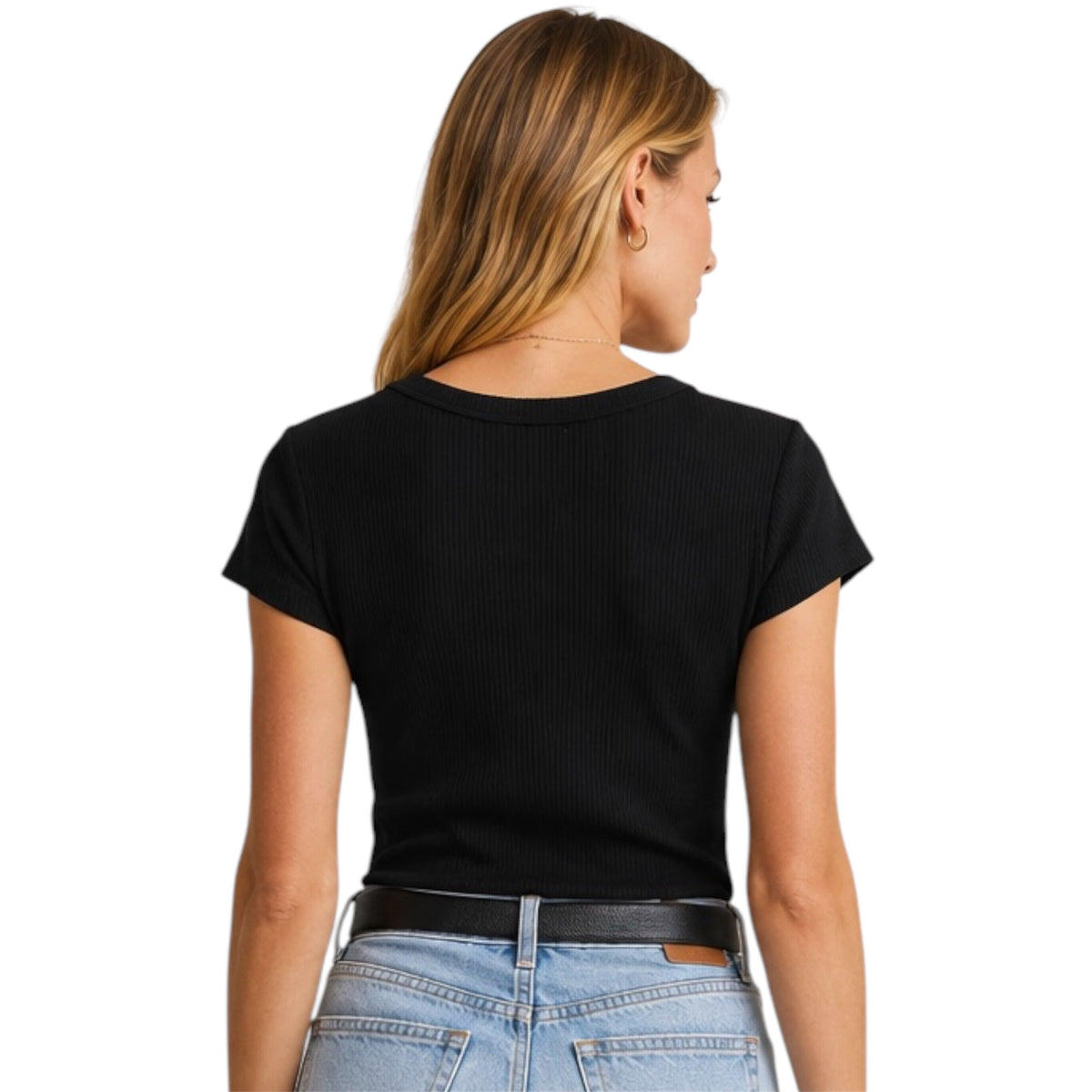 Z Supply Leisurely Scoop Neck Tee-Black
