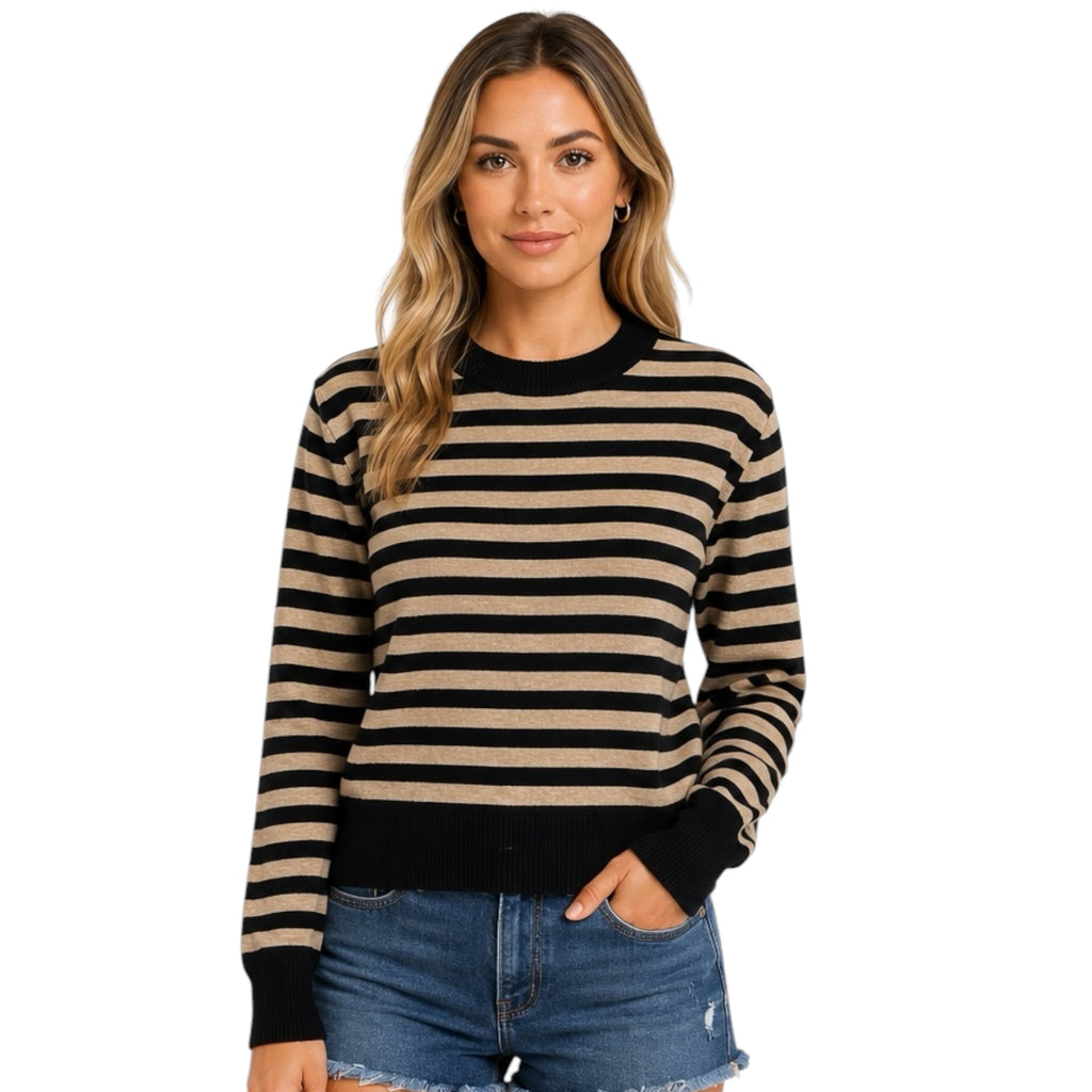 Black/Taupe Sweater Top
