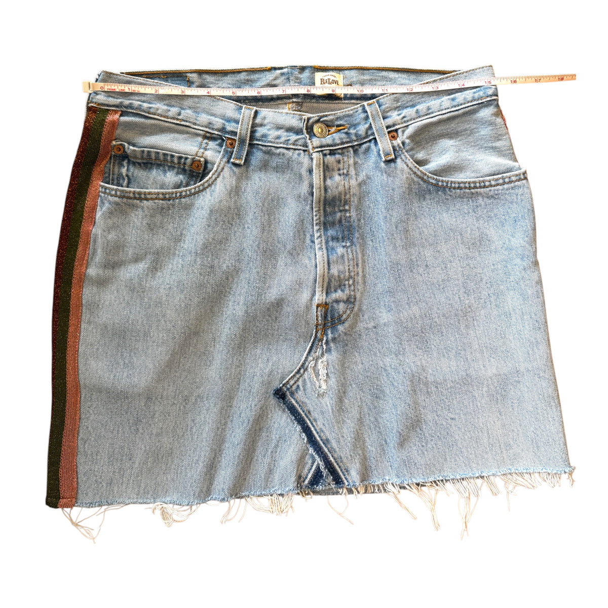 Levi's LS501 Denim Skirt with Colored Stripes Size  L NWOT-RF