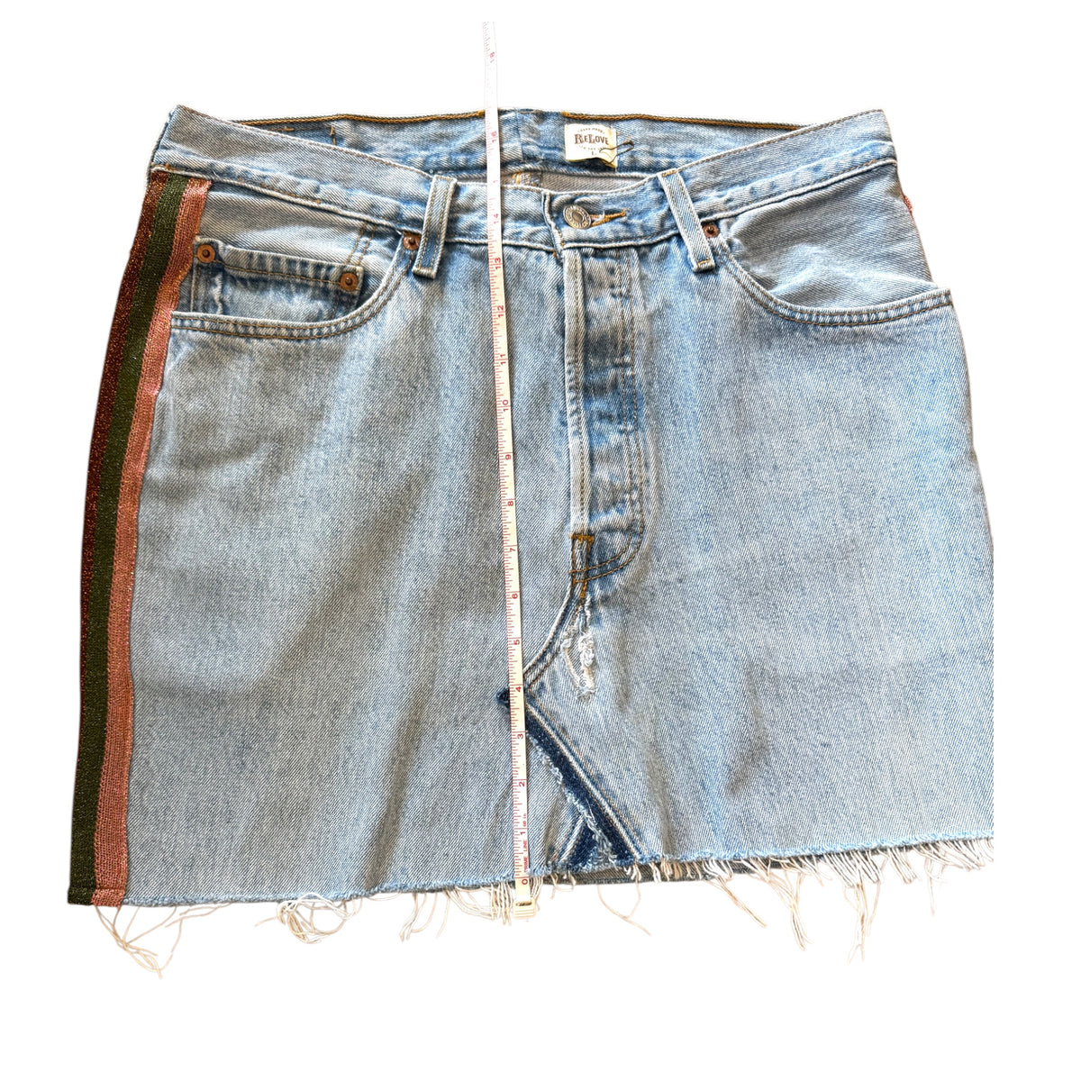 Levi's LS501 Denim Skirt with Colored Stripes Size  L NWOT-RF
