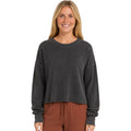Black Mineral Washed Waffle Knit Top
