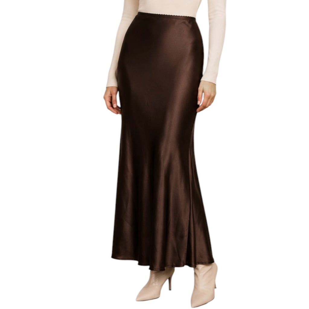 Satin Slip Midi Skirt
