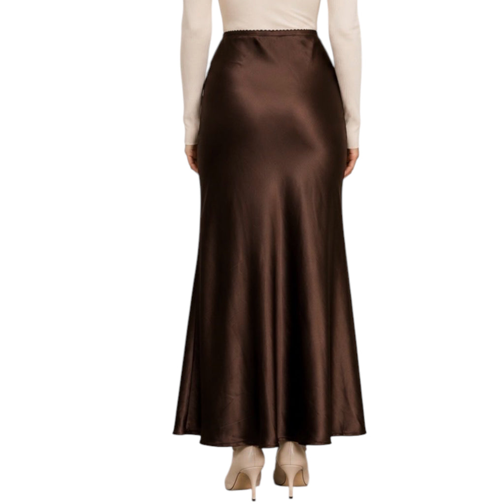 Satin Slip Midi Skirt