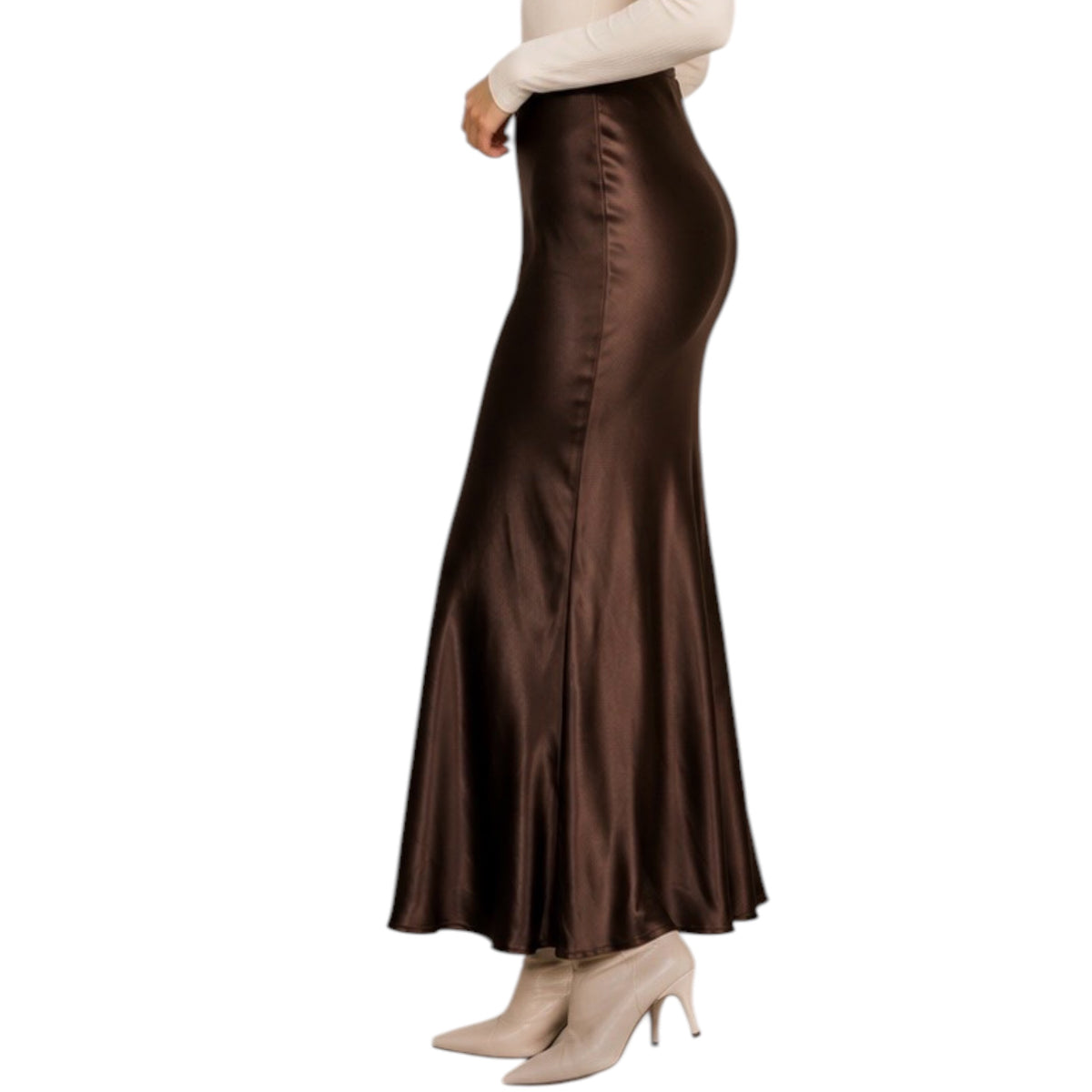Satin Slip Midi Skirt