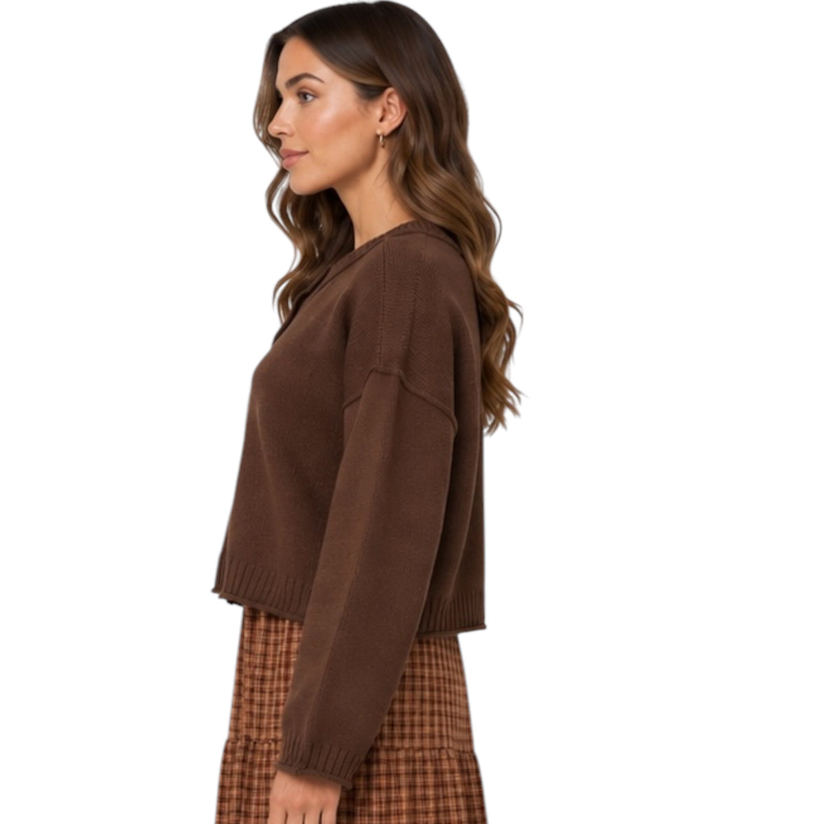 Raw Edge Exposed Seam Button Down Knit Cardigan