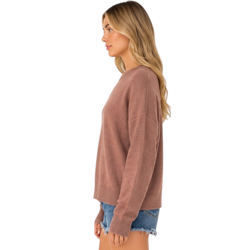 Brown Casual Sweater Top
