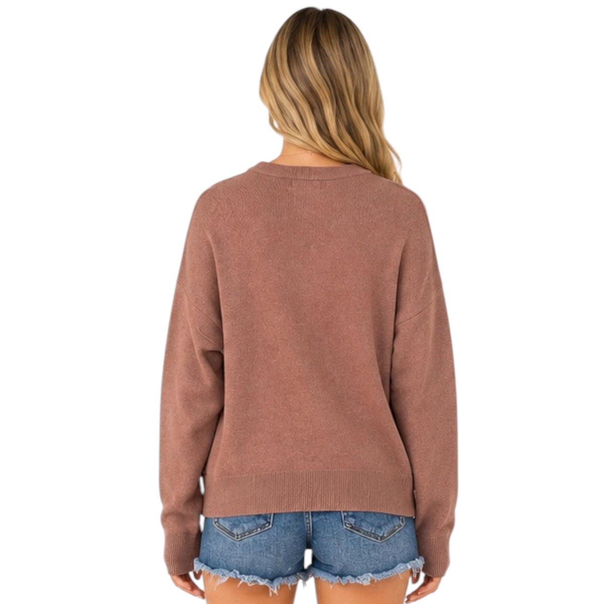 Brown Casual Sweater Top