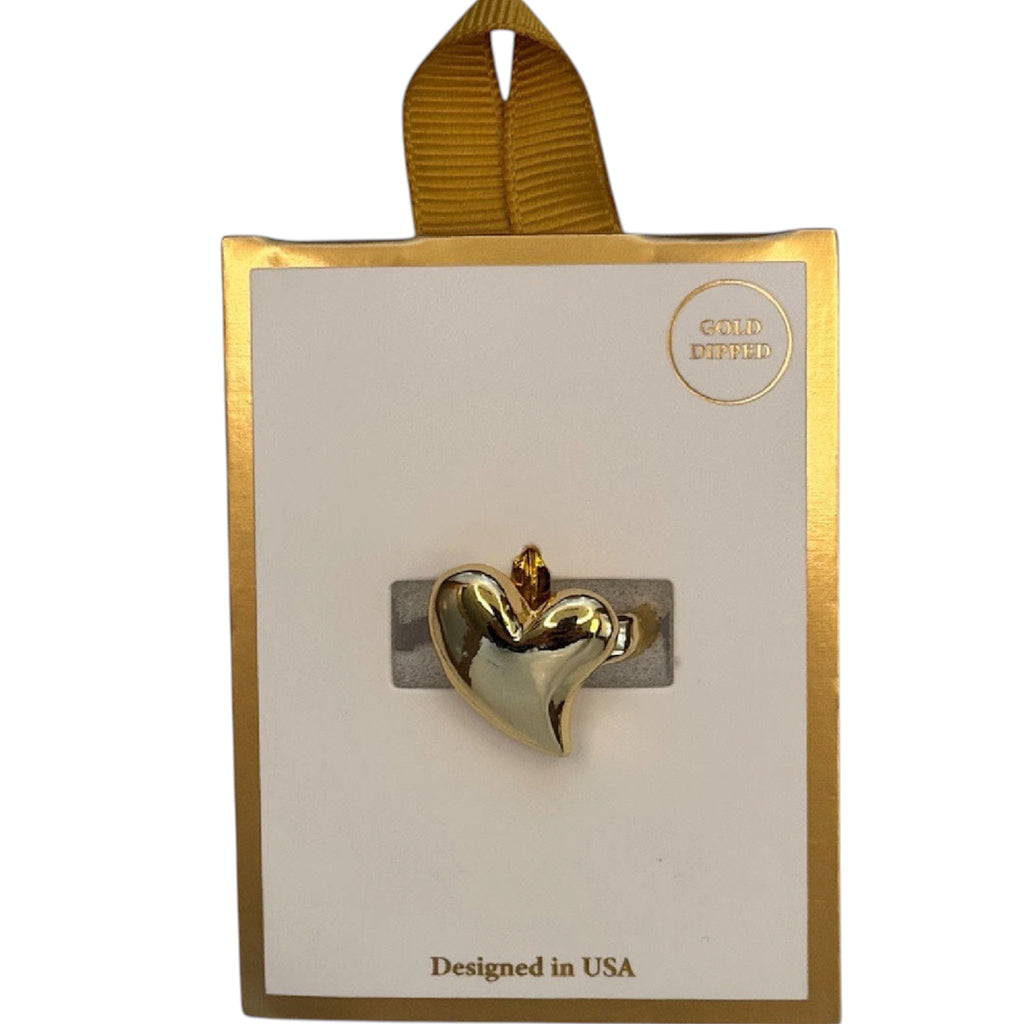 Heart Adjustable 14K Dipped Ring
