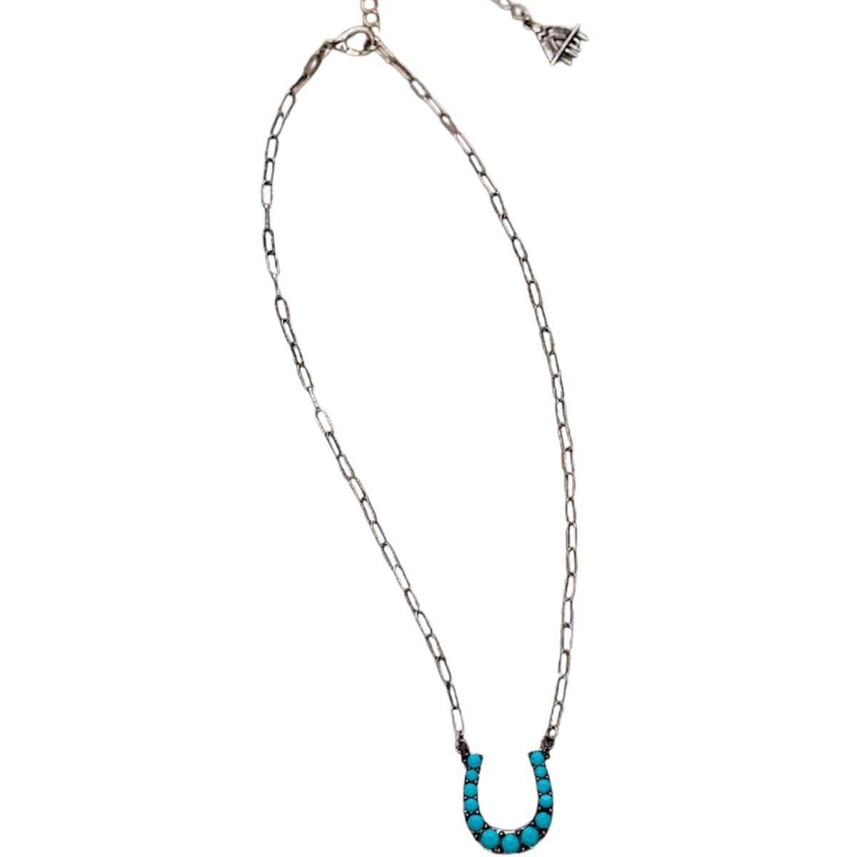 Turquoise Stoned Horse Shoe Pendent Necklace
