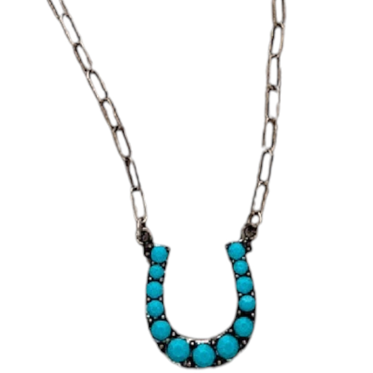 Turquoise Stoned Horse Shoe Pendent Necklace