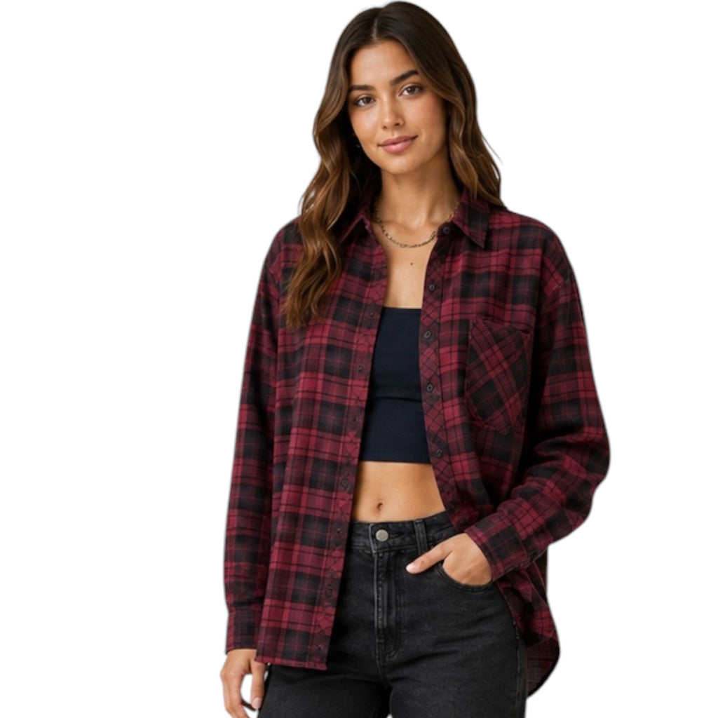 Burgundy Plaid Flannel