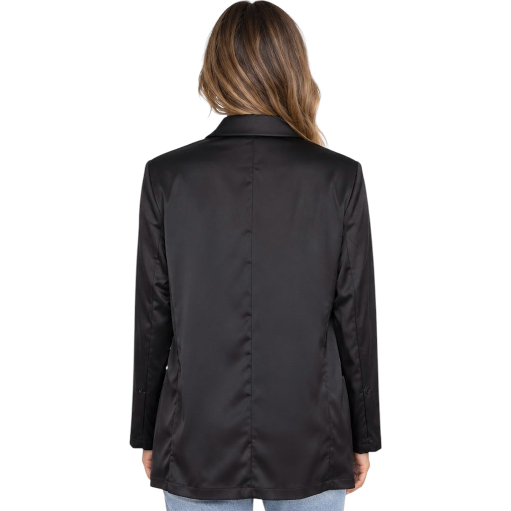 Black Blazer With Rolled Up Sleeve