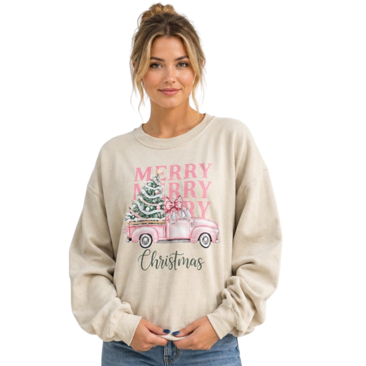Cream Merry Christmas Sweatshirt