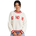 Cream Ho Ho Ho Crew Neck Pullover Sweater