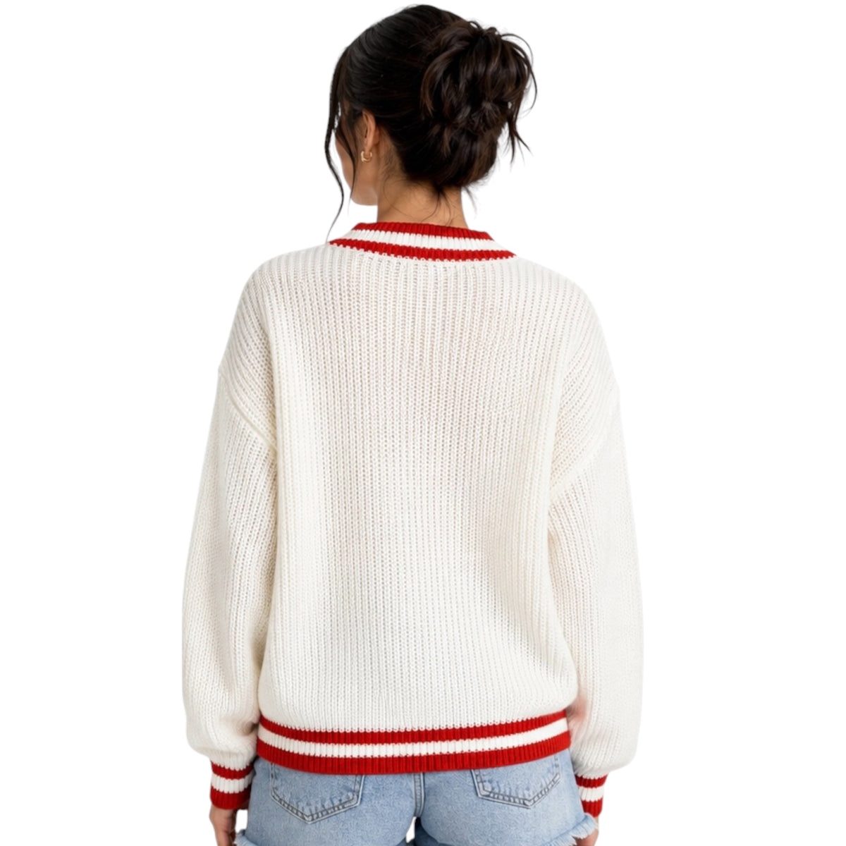 Cream Ho Ho Ho Crew Neck Pullover Sweater