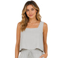 Cool Sage Soft Linen Square Neck Tank