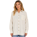 Cream Striped Button Up Top