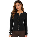 Black Cable Knit Long Sleeve Crop Cardigan