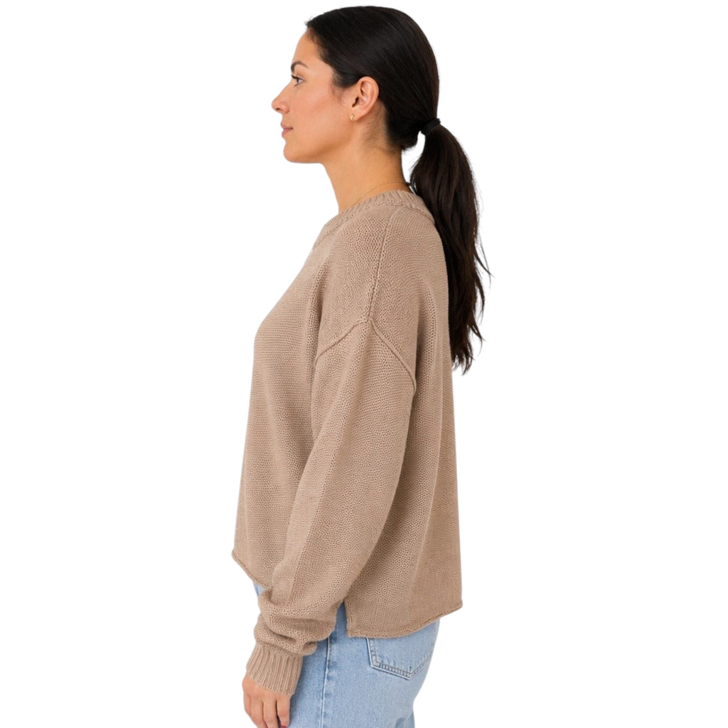 Dark Taupe Cropped Oversized Sweater
