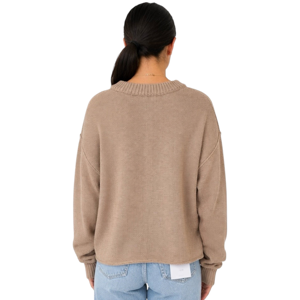 Dark Taupe Cropped Oversized Sweater