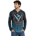 Affliction Blue Mix Pullover Hoodie Size Large-RF