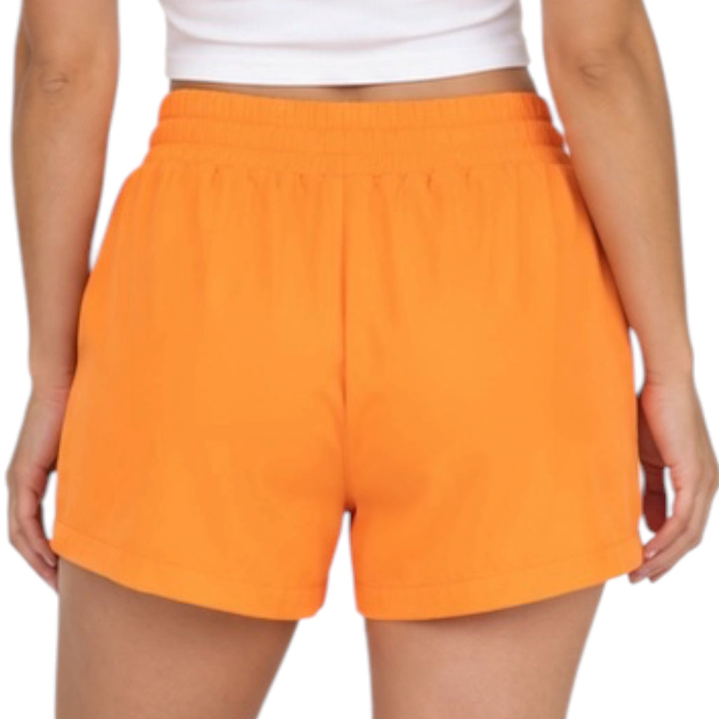 Orange Athleisure Shorts with Drawstring
