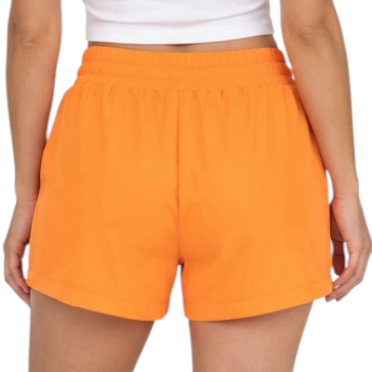 Orange Athleisure Shorts with Drawstring