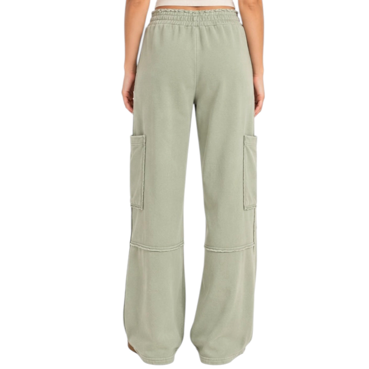 Sage Green Oversized Utility Sweatpants