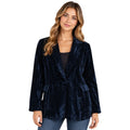 Indigo Crinkle Velvet Blazer
